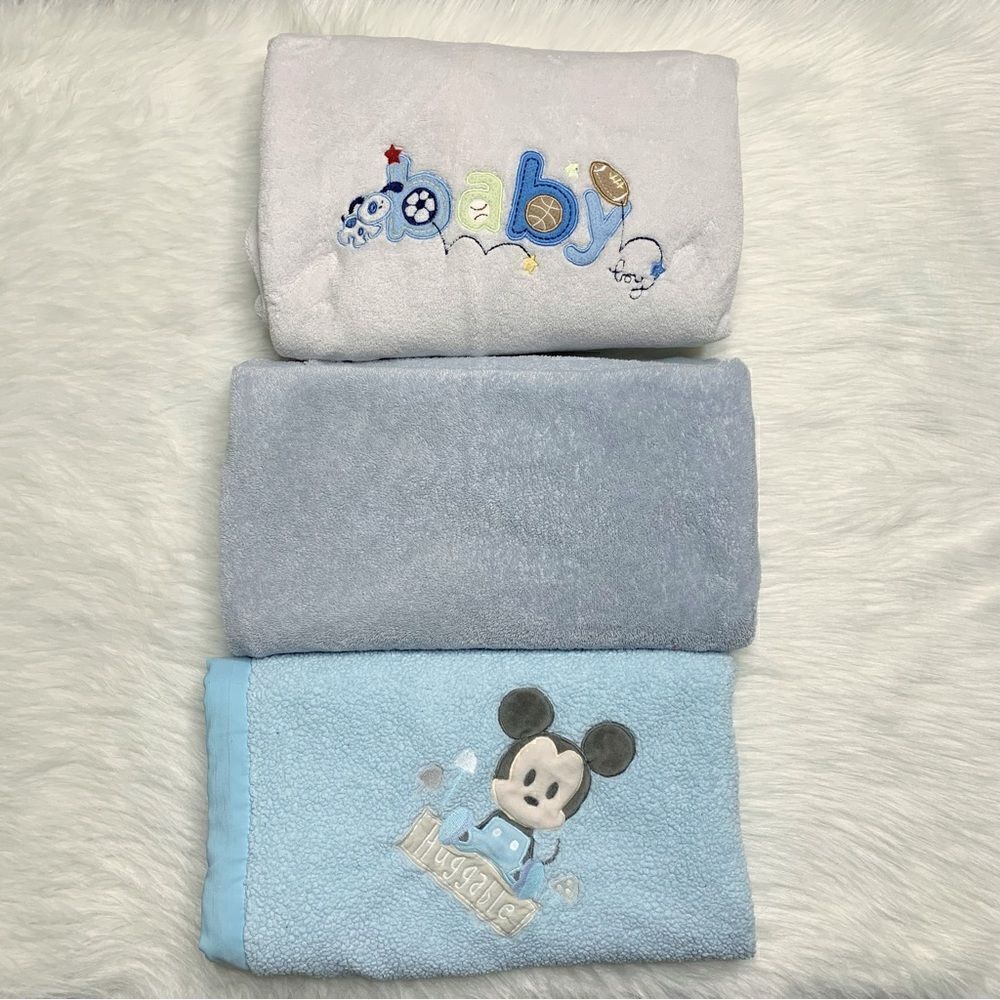 BUNDLE (3) Baby Boy Blankets